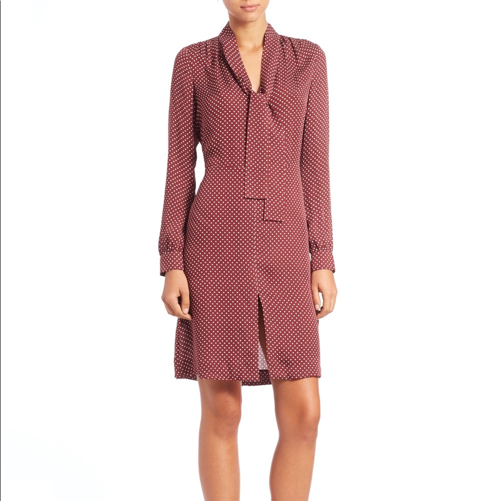 Michael Kors Silk Tie-neck Dot Dress - Picture 8 of 9